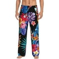 thumbnail image 1 of Balery Tropical Palm Leaves print Men's Pajama Pants,Ultra Lightweight Pjs,Lounge Pant-Large, 1 of 9