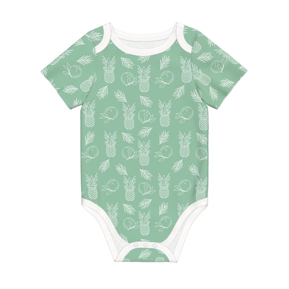 Balery Tropical Pineapple Pattern Baby Climbing Clothes Infant Bodysuit Cute Infant Bodysuit Baby Romper-12 Months