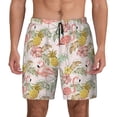 thumbnail image 1 of Balery Tropical Pink Flamingo Pineapple Mens Swim Trunks Swim Shorts for Men Quick Dry Inseam Beach Shorts with Compression Liner Pocket-XX-Large, 1 of 9