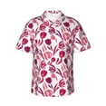 thumbnail image 1 of Balery Tulips Flowers Print Men's Hawaiian Shirts Short Sleeve Beach Shirt Relaxed Fit Vacation Button Down Shirts-Medium, 1 of 9