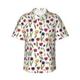 Balery Tulips Flowers Print Men's Hawaiian Shirts Short Sleeve Beach