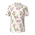 thumbnail image 1 of Balery Tulips Flowers Printed Men’s Short Sleeve Polo Shirt, Midweight Men's Shirt,Golf Polo shirts -Large, 1 of 9