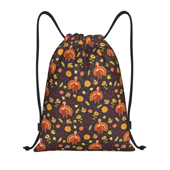 Balery Turkey Bird Pattern Drawstring Backpack Bag Sport Gym Sackpack Cinch Bags Pattern Drawstring Backpack Bag Sport Gym Sackpack Cinch Bags -Medium