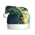 thumbnail image 1 of Balery Turquoise Golden Swirl Pattern Santa Hat Christmas Hat Funny Christmas Hat Christmas Knitted Beanie Hat For Men Women Adult, 1 of 6