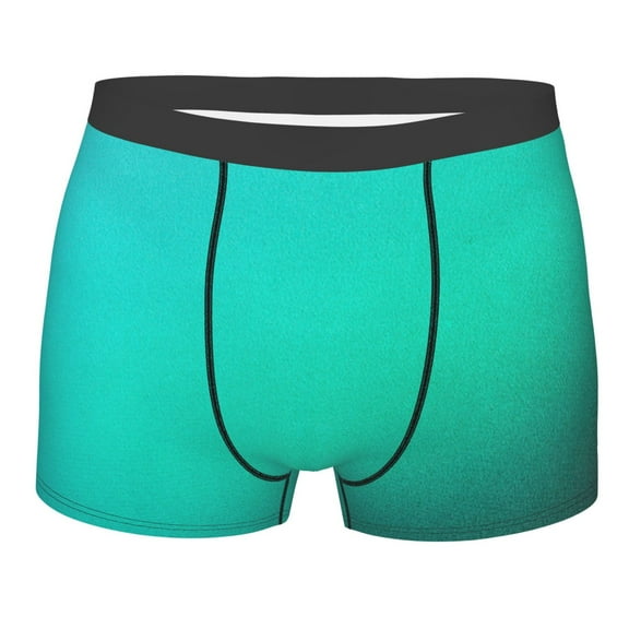 Balery Turquoise Light Blue Men's Boxer Briefs, Soft and Breathable Cotton Underwear with nylon Waistband-Medium