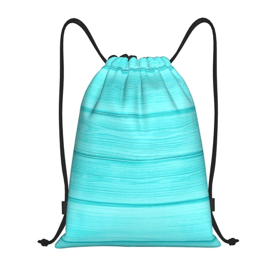 Balery Turquoise Wooden Pattern Drawstring Backpack Bag Sport Gym Sackpack Cinch Bags Pattern Drawstring Backpack Bag Sport Gym Sackpack Cinch Bags -Medium