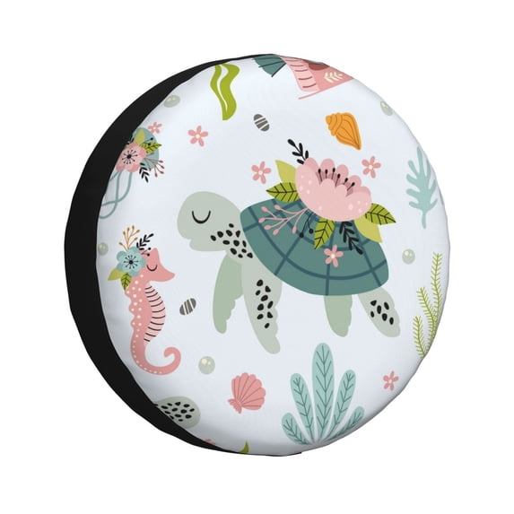 Balery Turtle And Sea Lifetire Cover Waterproof Dust-Proof, Universal Spare Wheel Tire Cover For Trailer, Rv, Suv Truck And Vehicle Camper Accessories-15 Inch