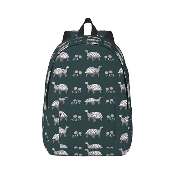 Balery Turtle Chrysanthemum Vintage Canvas Backpack for Men and Women - Large Capacity, Durable Travel Laptop Bag for School, Work, Hiking, and Outdoor Activities