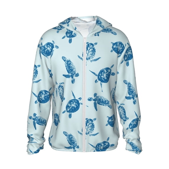 Balery Turtle Men's Women's UPF 50+ Sun Protection Lightweight Hoodie Performance Long Sleeve Shirt for Fishing Running-