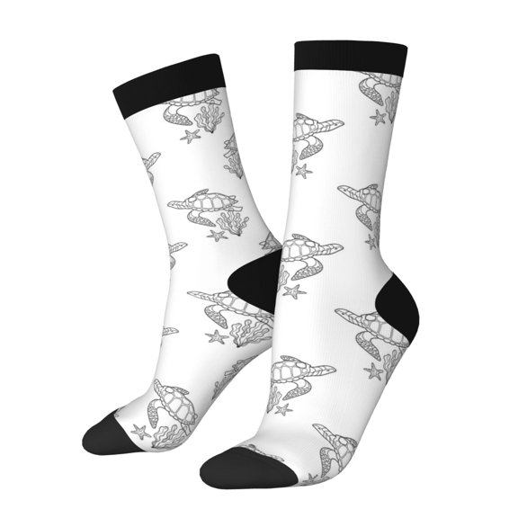 Balery Turtle Pattern Crew Socks Unisex– Soft & Breathable Socks for Men & Women, One-Size Fits Most (US 5-11), Comfortable & Durable for Daily Wear