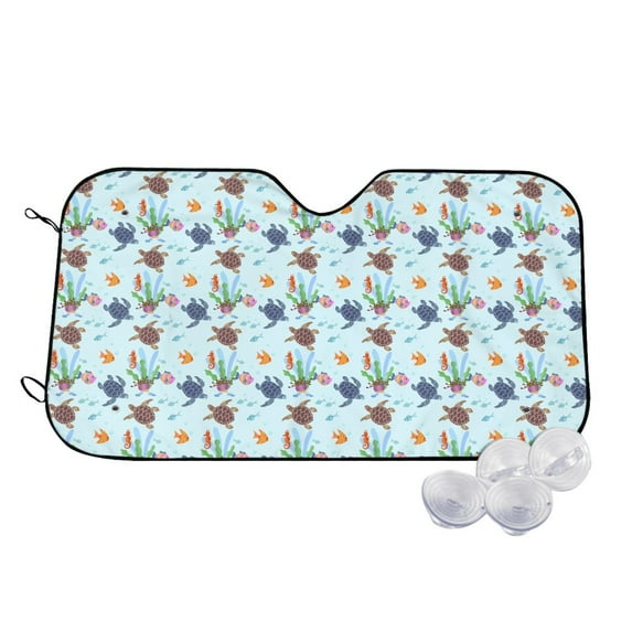 Balery Turtle Print Car Windshield Sun Shade,Windshield Sunshade for Car Pickup Truck SUV Accessories-Medium