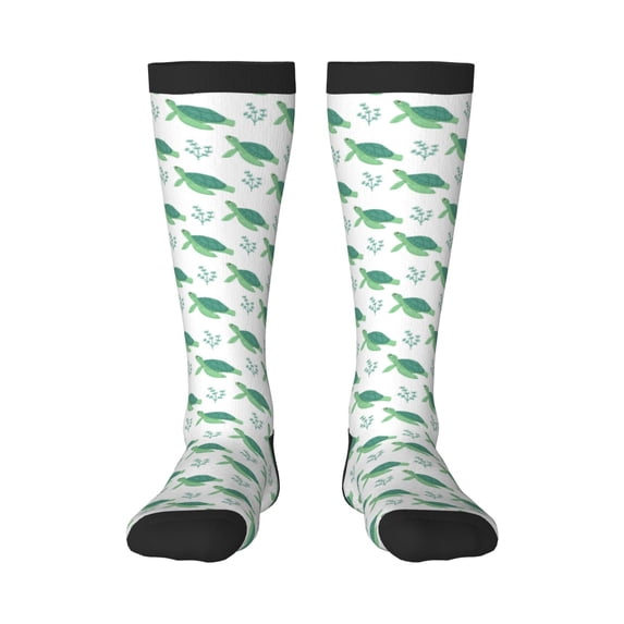 Balery Turtle Printed Novelty Socks Men's Women's Crew Socks Sports Socks Knee High Socks Cotton Socks Quirky and Cool Socks