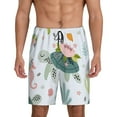thumbnail image 1 of Balery Turtle and Sea Life Men's Cotton Knit Pajama Shorts Waistband & Pockets,Short Pajama Pants-Large, 1 of 8