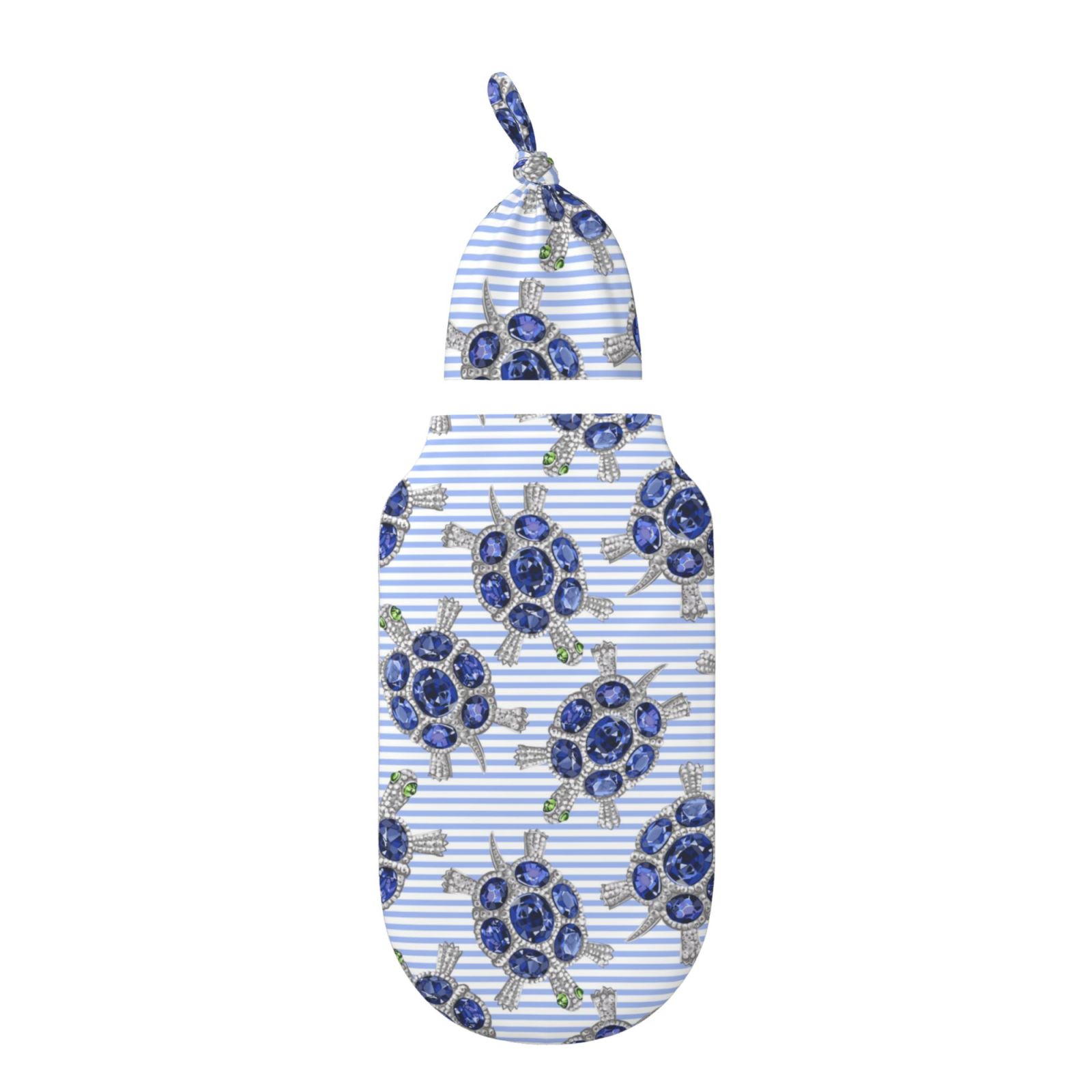 Balery Turtle with Blue Stones Printed Baby Swaddle Receiving Blankets