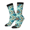 thumbnail image 1 of Balery Turtles And Seahorses Pattern Crew Socks Unisex– Soft & Breathable Socks for Men & Women, One-Size Fits Most (US 5-11), Comfortable & Durable for Daily Wear, 1 of 6