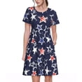 thumbnail image 1 of Balery Watercolor Stars Pattern Womens Dresses Loose Short sleeve Sundresses Swimsuit Coverup 2025 Summer Casual Dress for Women - A-Line Swing Dress, 1 of 6