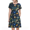 thumbnail image 1 of Balery Undersea Animals Pattern Womens Dresses Loose Short sleeve Sundresses Swimsuit Coverup 2025 Summer Casual Dress for Women - A-Line Swing Dress, 1 of 6