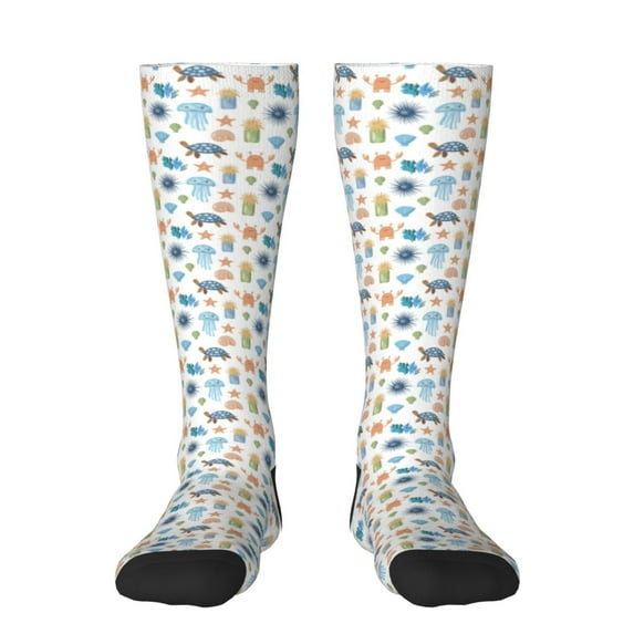 Balery Undersea Animals Printed Novelty Socks Men's Women's Crew Socks Sports Socks Knee High Socks Cotton Socks Quirky and Cool Socks