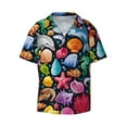 thumbnail image 1 of Balery Underwater Diving Animals Men's Casual Button Down Shirt Short Sleeve Textured Summer Cuban Beach Shirts-Large, 1 of 7