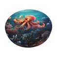Balery Underwater Plant Octopus Round Bar Stool Seat Covers Velvet