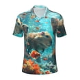 thumbnail image 1 of Balery Underwater Swimming Guinea Pig Printed Men’s Short Sleeve Polo Shirt, Midweight Men's Shirt,Golf Polo shirts -3X-Large, 1 of 8