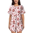 thumbnail image 1 of Balery Valentine's Day gnome Pattern Womens Pajama Sets 2 Piece Soft Short Sleeve Top and Shorts Sleepwear Round Neck Pjs Lounge Set with Pockets-XX-Large, 1 of 6