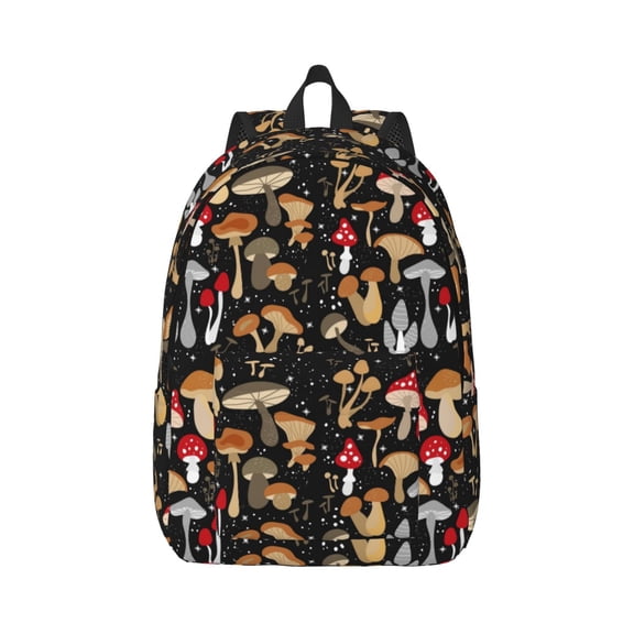 Balery Various Mushrooms Vintage Canvas Backpack for Men and Women - Large Capacity, Durable Travel Laptop Bag for School, Work, Hiking, and Outdoor Activities