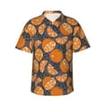 thumbnail image 1 of Balery Various Oranges Print Men's Hawaiian Shirts Short Sleeve Beach Shirt Relaxed Fit Vacation Button Down Shirts-, 1 of 9
