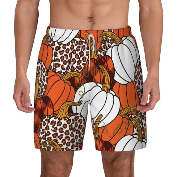 Balery Various Pumpkins Mens Swim Trunks Swim Shorts for Men Quick Dry Inseam Beach Shorts with Compression Liner Pocket-Large