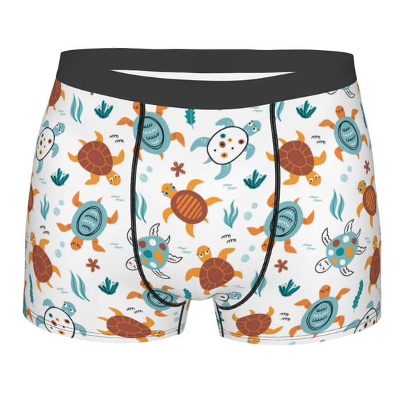Balery Various Turtle Men's Boxer Briefs, Soft and Breathable Cotton Underwear with nylon Waistband-Medium