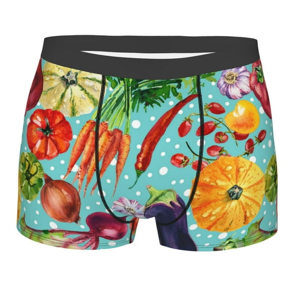 Balery Vegetable Men's Boxer Briefs, Soft and Breathable Cotton Underwear with nylon Waistband-XX-Large