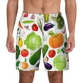 thumbnail image 1 of Balery Vegetables2 Mens Swim Trunks Swim Shorts for Men Quick Dry Inseam Beach Shorts with Compression Liner Pocket-X-Large, 1 of 9