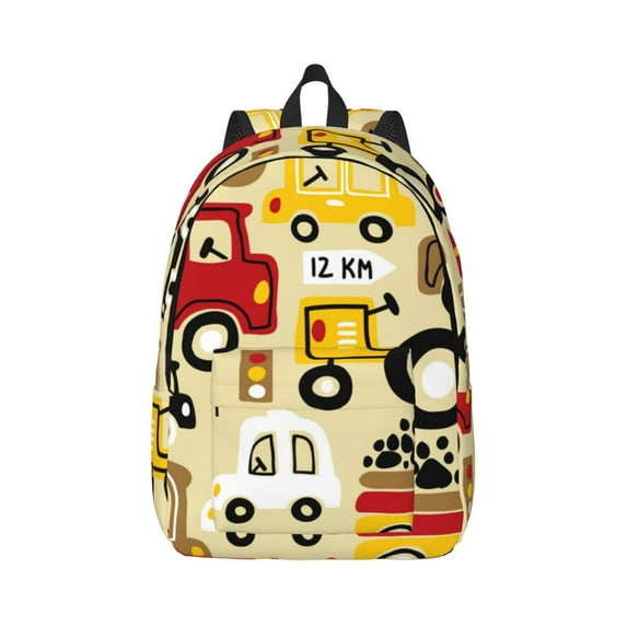 Balery Vehicles Vintage Canvas Backpack for Men and Women - Large Capacity, Durable Travel Laptop Bag for School, Work, Hiking, and Outdoor Activities