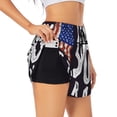 thumbnail image 1 of Balery Veterans Day2 Pattern Women's Running Shorts with Liner 2 Pockets Elastic Workout Athletic Gym Yoga Shorts-XX-Large, 1 of 7