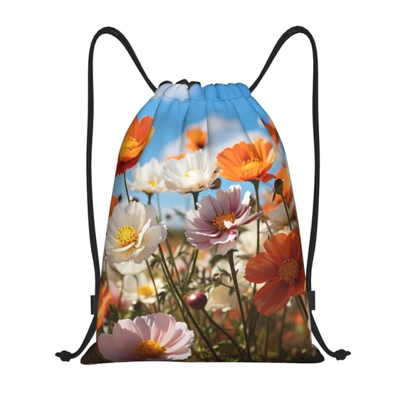 Balery Vibrant Field Of Blossoms Pattern Drawstring Backpack Bag Sport Gym Sackpack Cinch Bags Pattern Drawstring Backpack Bag Sport Gym Sackpack Cinch Bags -Medium
