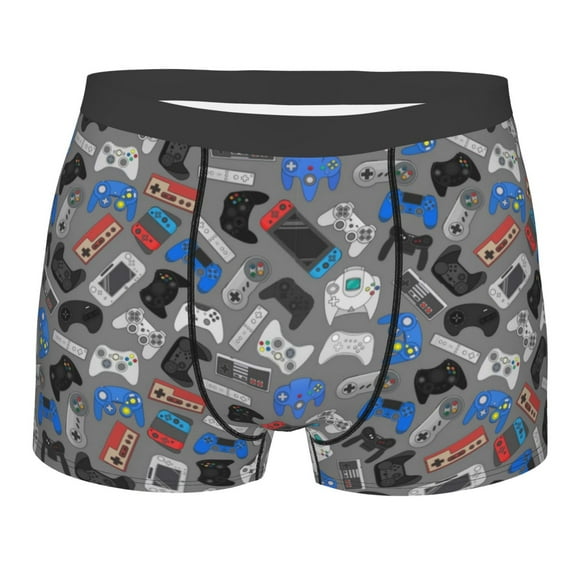 Balery Video Game Men's Boxer Briefs, Soft and Breathable Cotton Underwear with nylon Waistband-Large