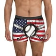 thumbnail image 1 of Balery Vintage Baseball American Flag Pattern Men's Boxer Briefs, Soft and Breathable Cotton Underwear with nylon Waistband-X-Large, 1 of 5