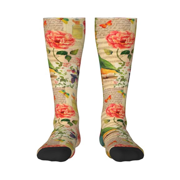 Balery Vintage Bird Fun Novelty Socks Men'S Women'S Crew Socks Funny Crazy Novelty Socks Quirky And Cool Socks