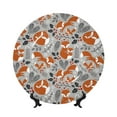 thumbnail image 1 of Balery Vintage Blue Fox Family A Print Bone China Decorative Plate Ceramic Dinner Plates Art Crafts with Display Stand-6in, 1 of 6