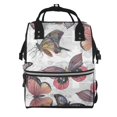 thumbnail image 1 of Balery Vintage Butterflies Mummy Backpack - Waterproof Twill Canvas, Large Capacity Diaper Bag with Multiple Pockets and Adjustable Straps, 1 of 6