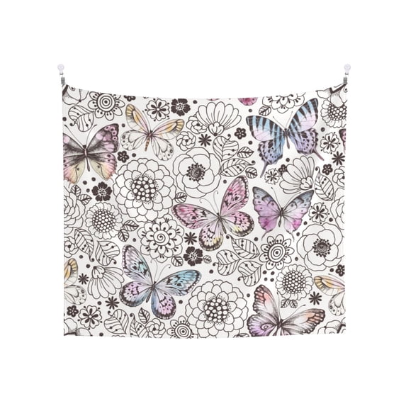Balery Vintage Butterflies Pattern Tapestry 60x51 Inches - Large Wall Hanging Tapestry for Bedroom, Living Room, Dorm Decor - Artistic and Aesthetic Room Decor
