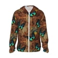 thumbnail image 1 of Balery Vintage Butterfly Green Men's Women's UPF 50+ Sun Protection Lightweight Hoodie Performance Long Sleeve Shirt for Fishing Running-Small, 1 of 9