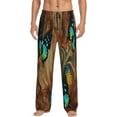 thumbnail image 1 of Balery Vintage Butterfly Green print Men's Pajama Pants,Ultra Lightweight Pjs,Lounge Pant-X-Large, 1 of 9