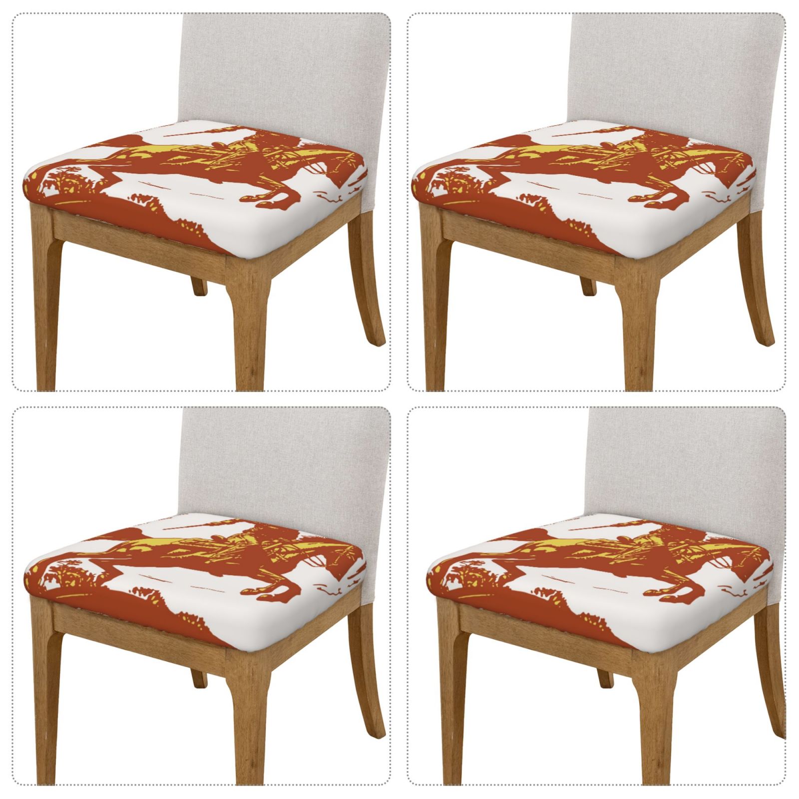Balery Vintage Cowboy On A Bronco Horse Stretch Couch Cushion Covers ...