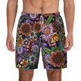 thumbnail image 1 of Balery Vintage Floral Mens Swim Trunks Swim Shorts for Men Quick Dry Inseam Beach Shorts with Compression Liner Pocket-Large, 1 of 9