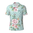 thumbnail image 1 of Balery Vintage Floral Printed Men’s Short Sleeve Polo Shirt, Midweight Men's Shirt,Golf Polo shirts -Medium, 1 of 9