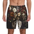 thumbnail image 1 of Balery Vintage Floral Vase A Mens Swim Trunks Swim Shorts for Men Quick Dry Inseam Beach Shorts with Compression Liner Pocket-Small, 1 of 9