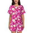 thumbnail image 1 of Balery Vintage Flowers Pattern Womens Pajama Sets 2 Piece Soft Short Sleeve Top and Shorts Sleepwear Round Neck Pjs Lounge Set with Pockets-3X-Large, 1 of 7
