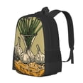 thumbnail image 1 of Balery Vintage Garlic Bread Illustration Backpack for Men and Women - Durable 600D Oxford Cloth -Large Capacity, Water-Resistant School, Travel, and Hiking Bag, 1 of 7
