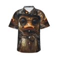 thumbnail image 1 of Balery Vintage Gentleman Duck Print Men's Hawaiian Shirts Short Sleeve Beach Shirt Relaxed Fit Vacation Button Down Shirts-Small, 1 of 9